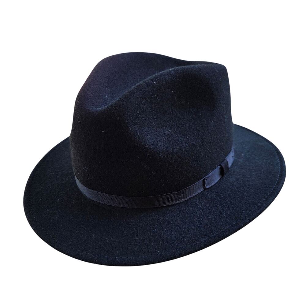 Country Gentleman Wool Fedora Hat L Black Water Repellent Classic Timeless Style